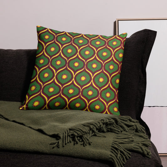 Yellow Green Ankara Pillow