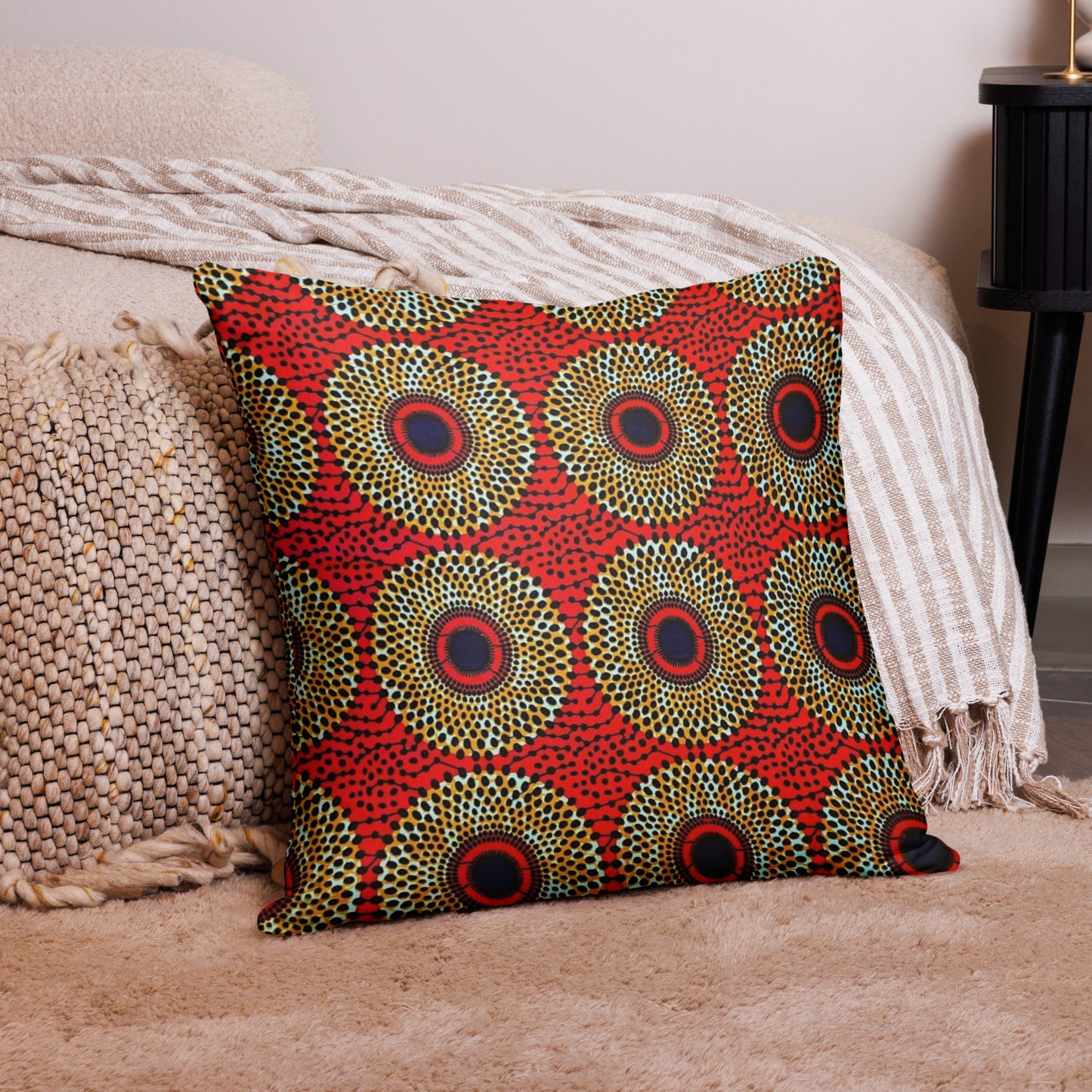 Orange Mandela Ankara Pillow