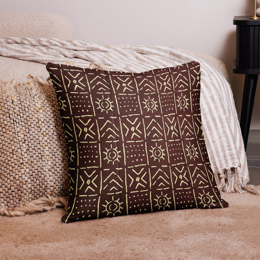 Brown African Print Pillow