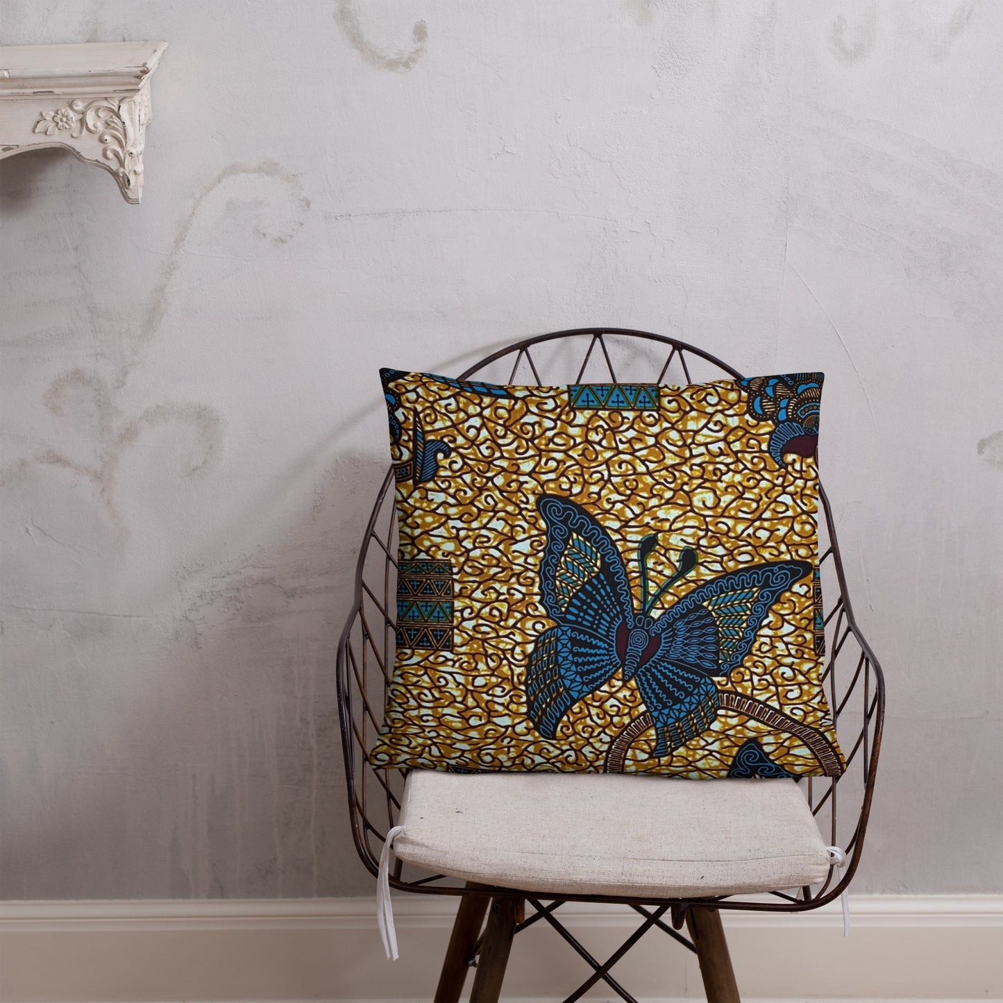 Butterfly Brown Ankara Pillow