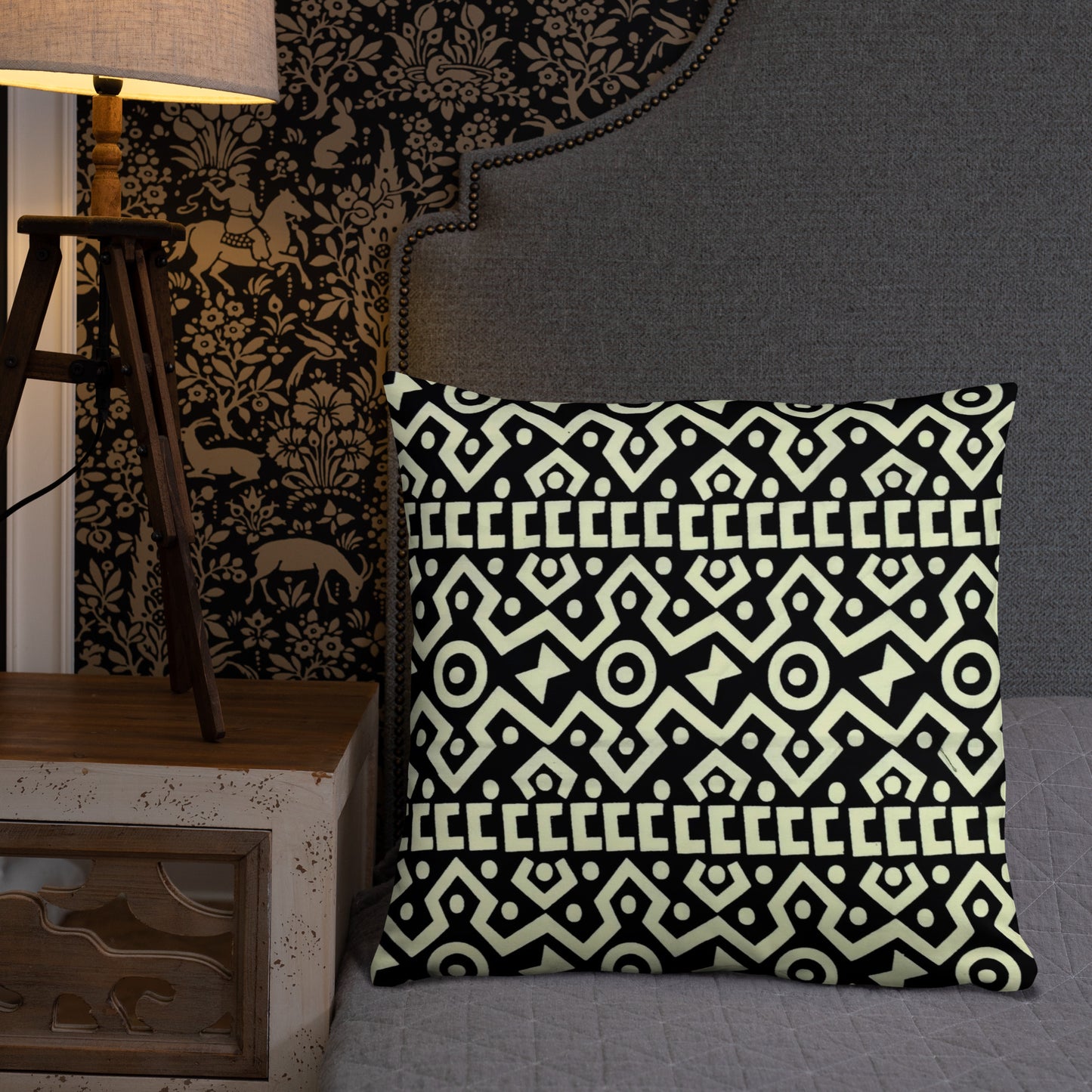 Black & Cream Bogolan Pillow