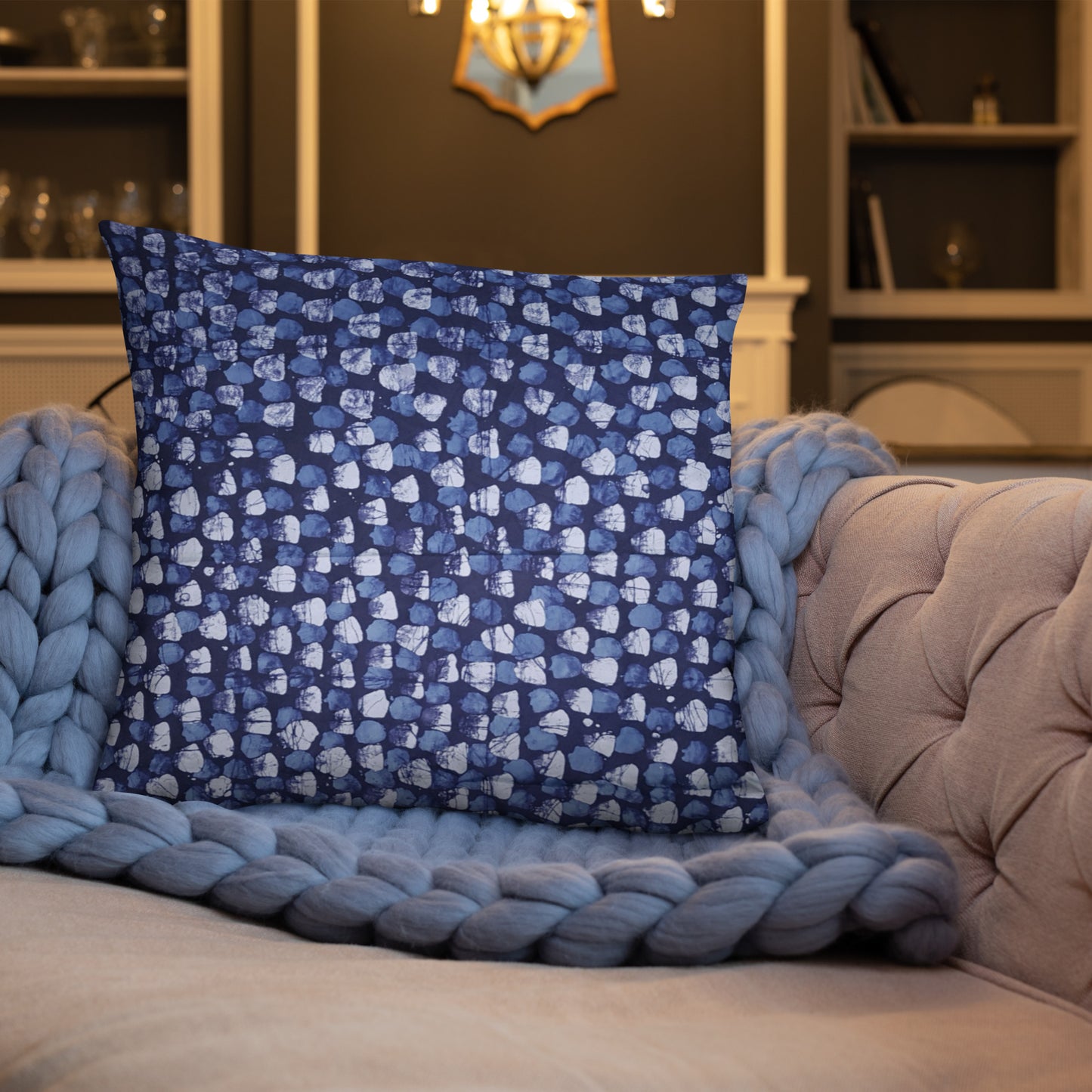 Blue Dotted Adire Pillow