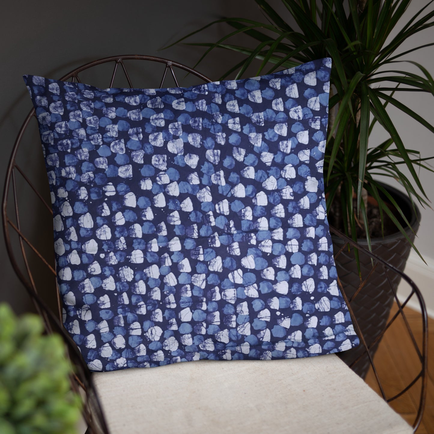 Blue Dotted Adire Pillow