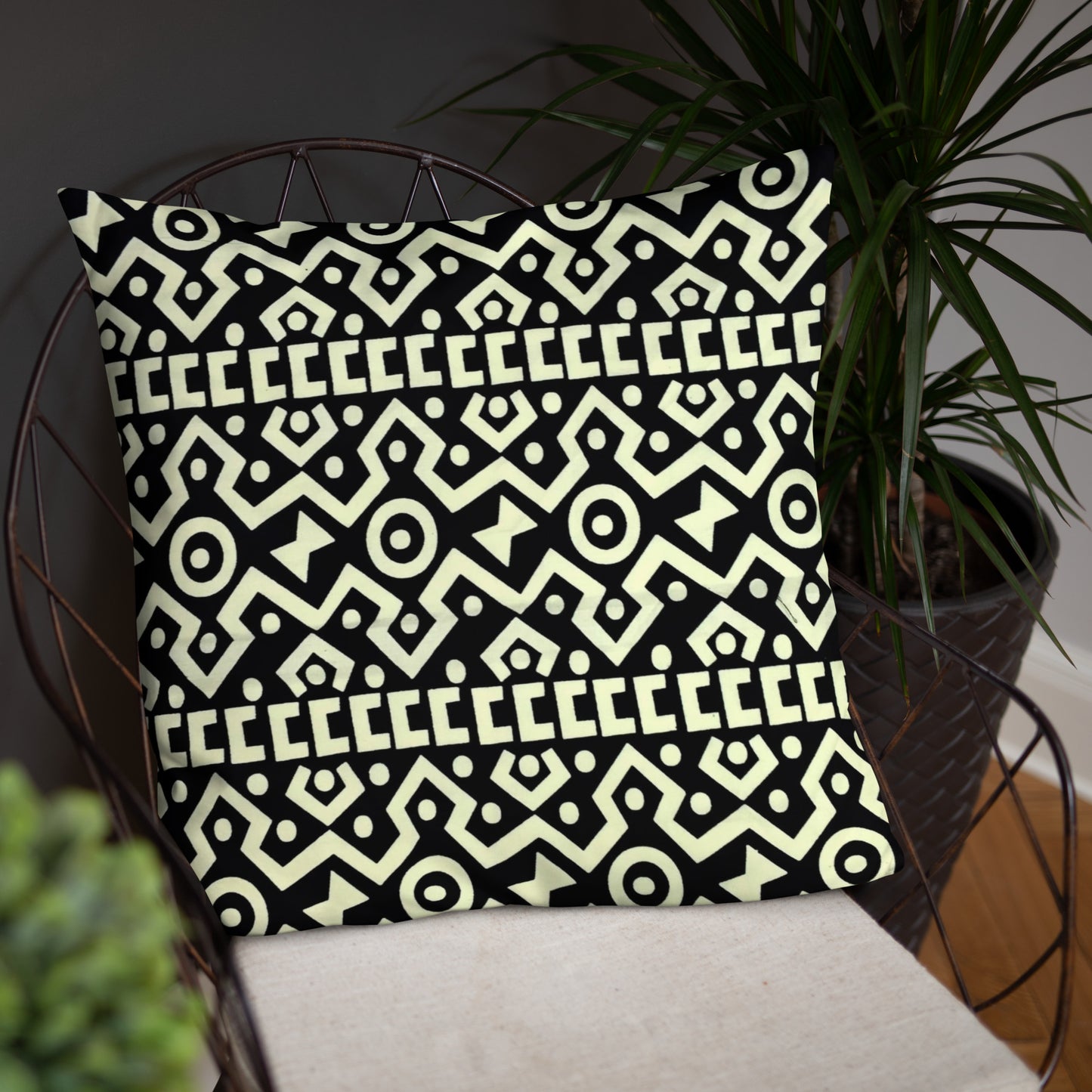 Black & Cream Bogolan Pillow