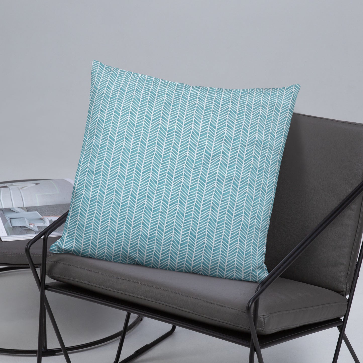 Aqua Chevron Adire Pillow