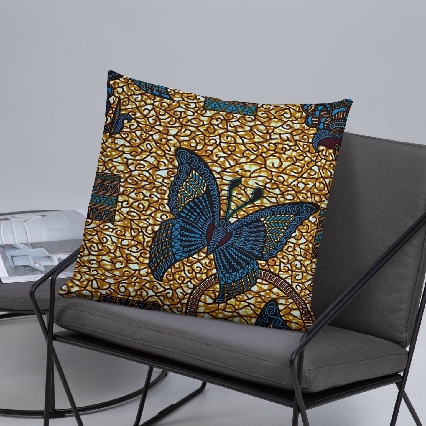 Butterfly Brown Ankara Pillow