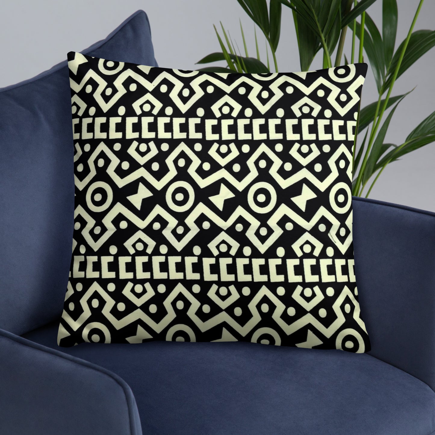 Black & Cream Bogolan Pillow