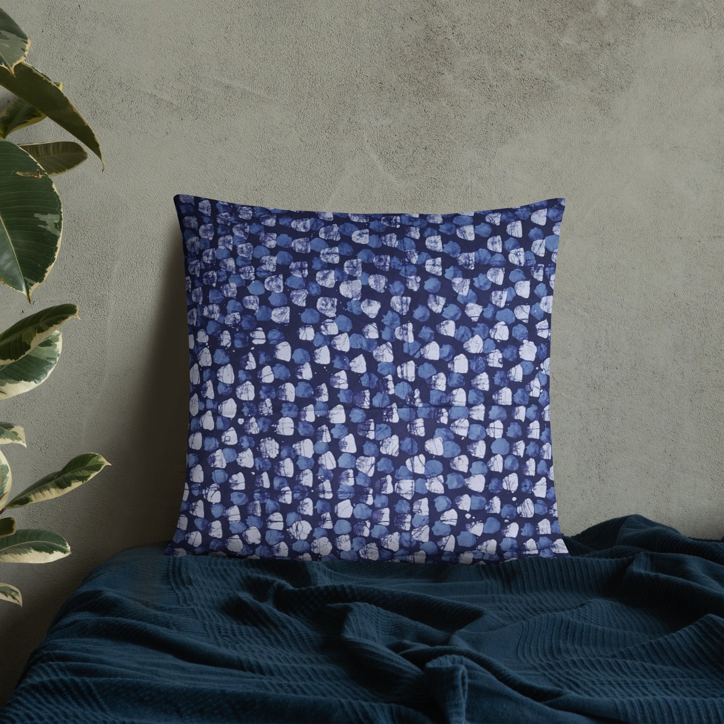 Blue Dotted Adire Pillow