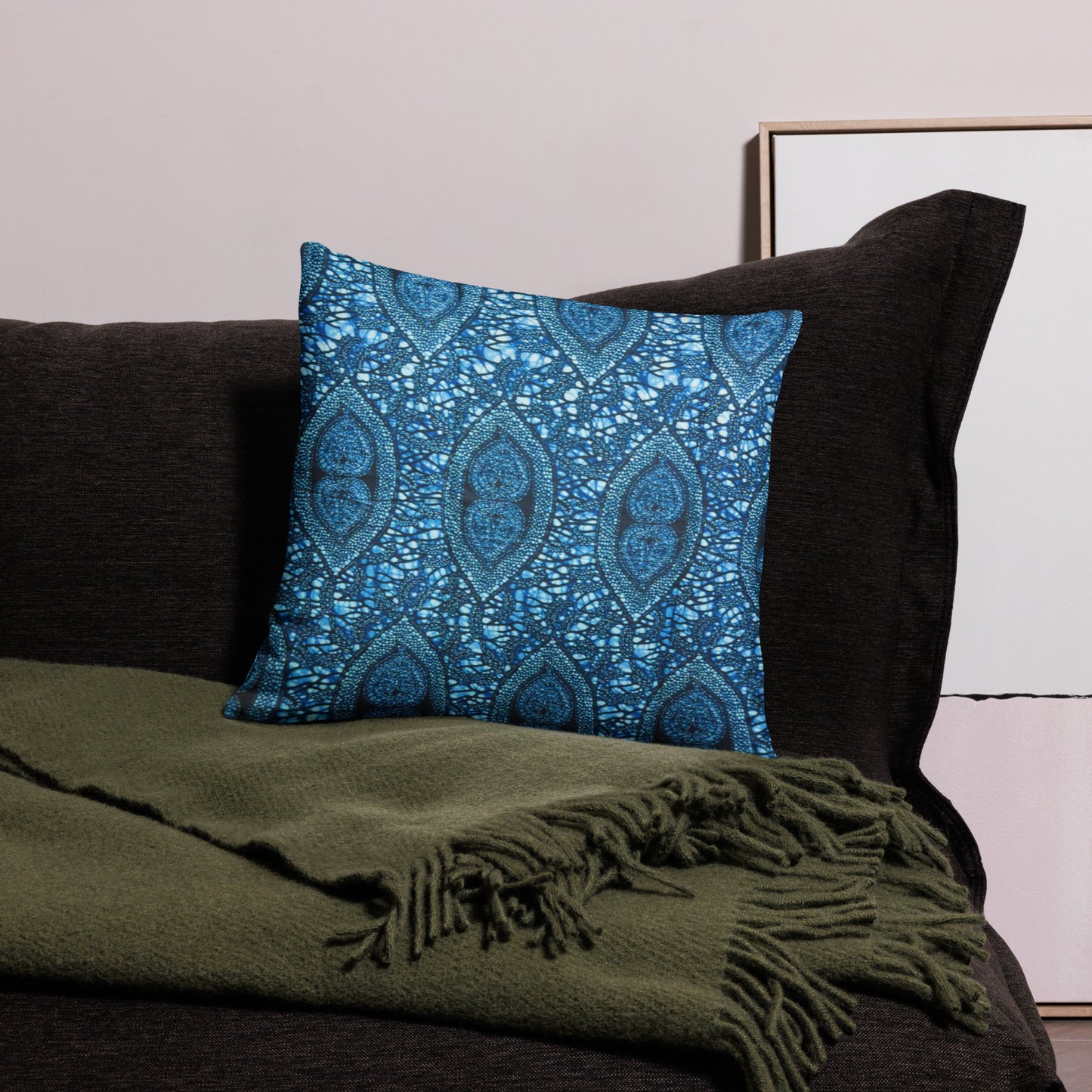 Blue Peas Ankara Pillow Case