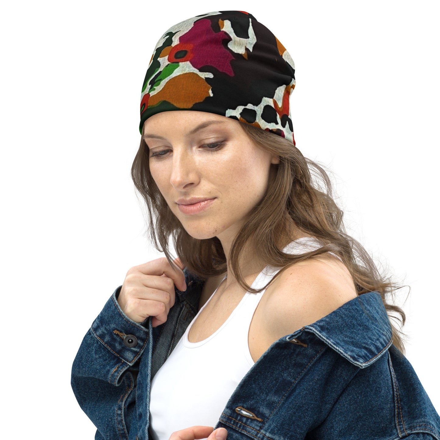 Multicolour Paint Ankara Beanie