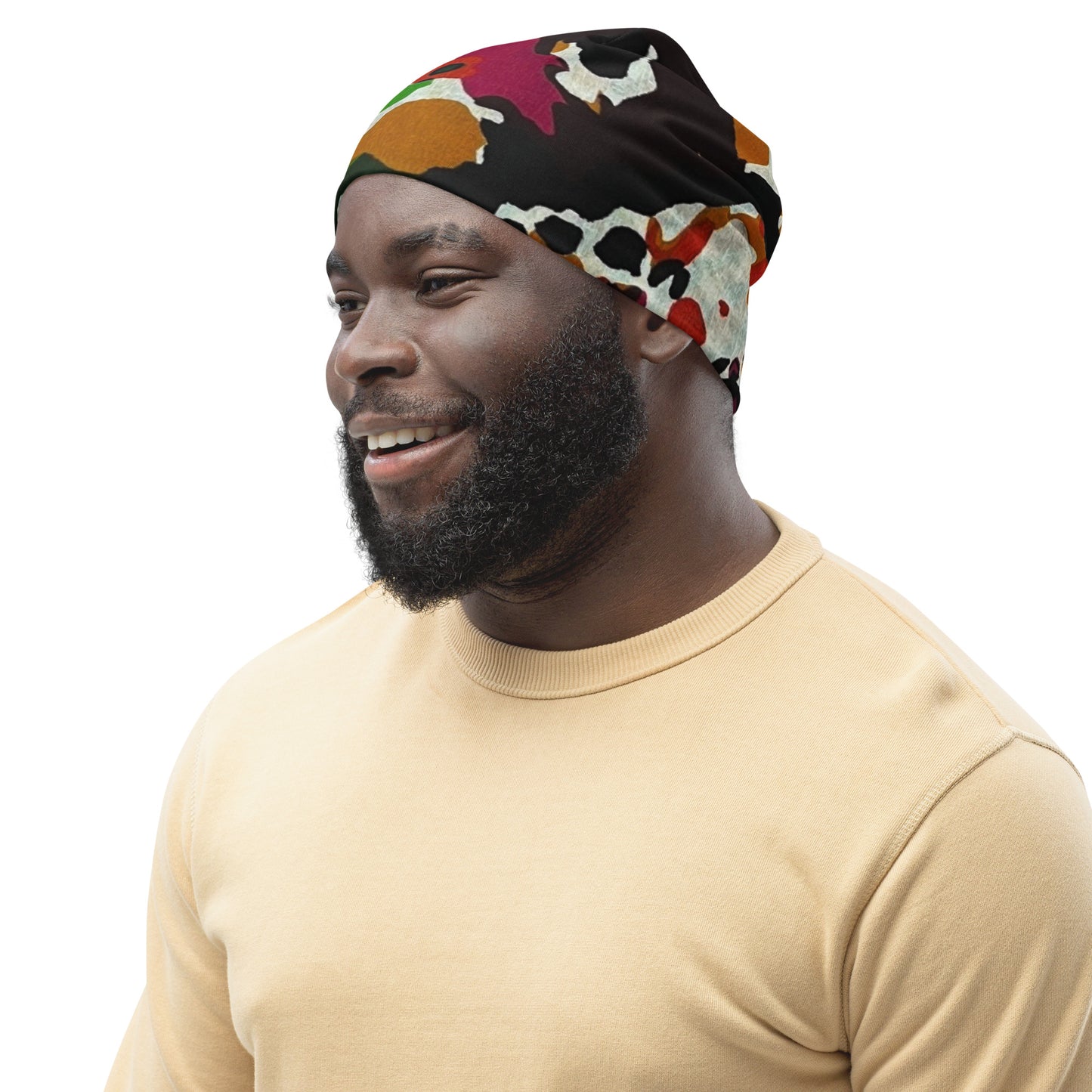 Multicolour Paint Ankara Beanie