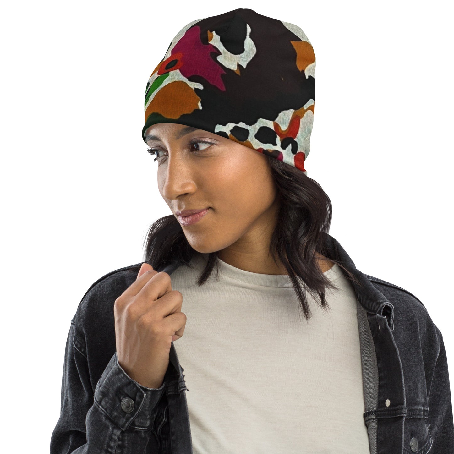 Multicolour Paint Ankara Beanie