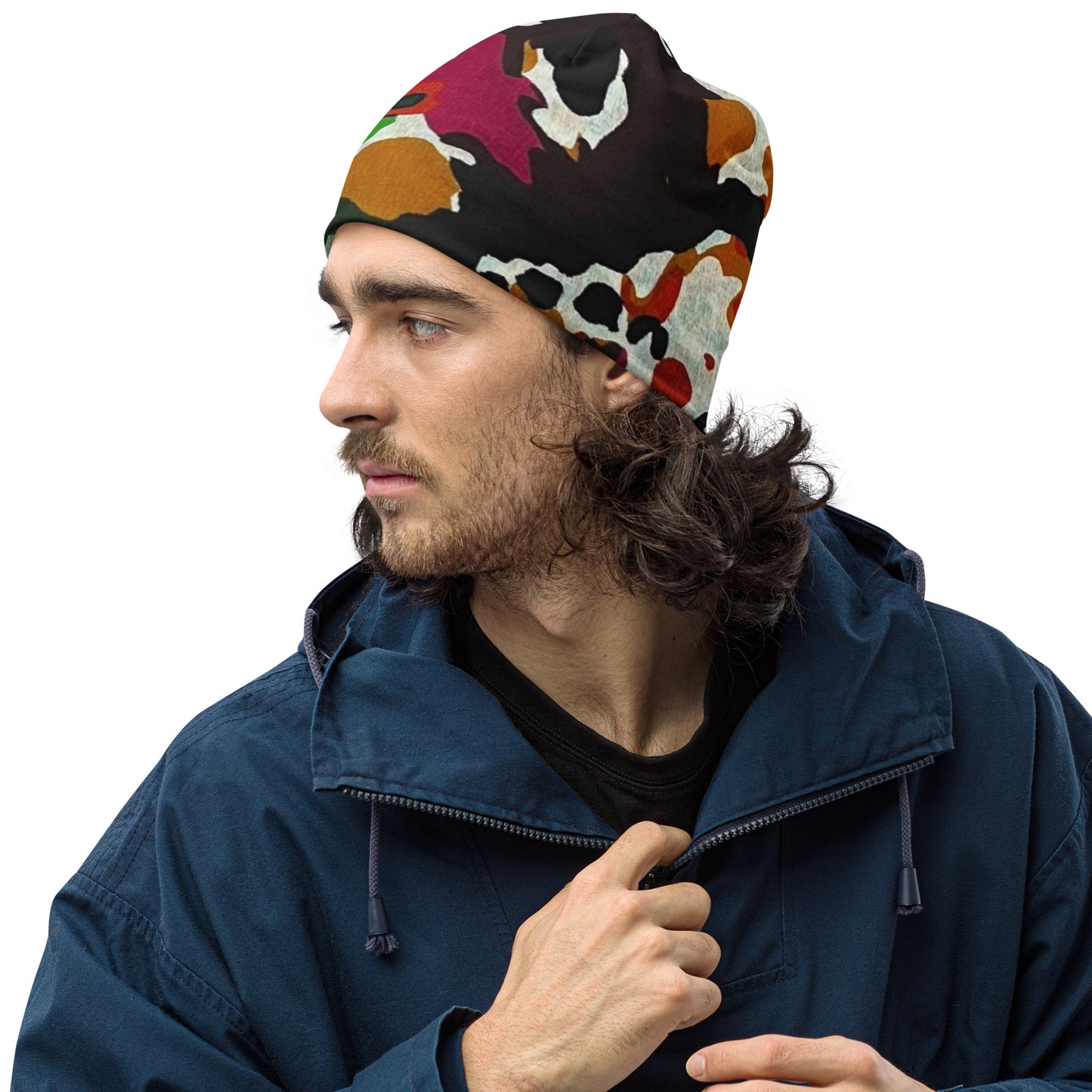 Multicolour Paint Ankara Beanie