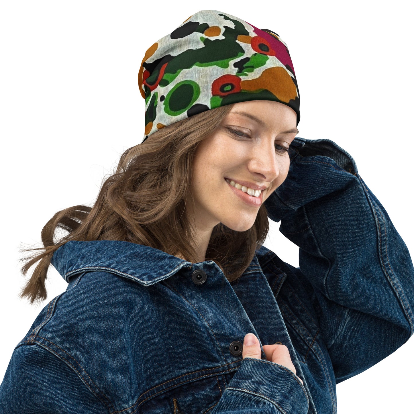 Multicolour Paint Ankara Beanie