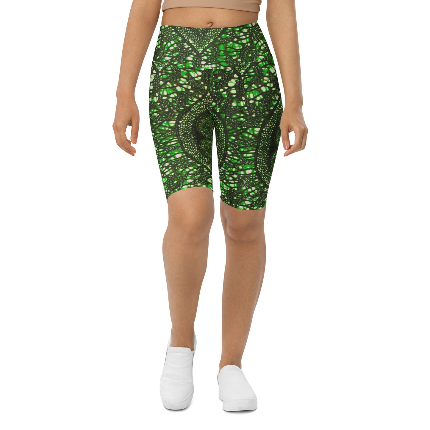 Green Peas Ankara Biker Shorts