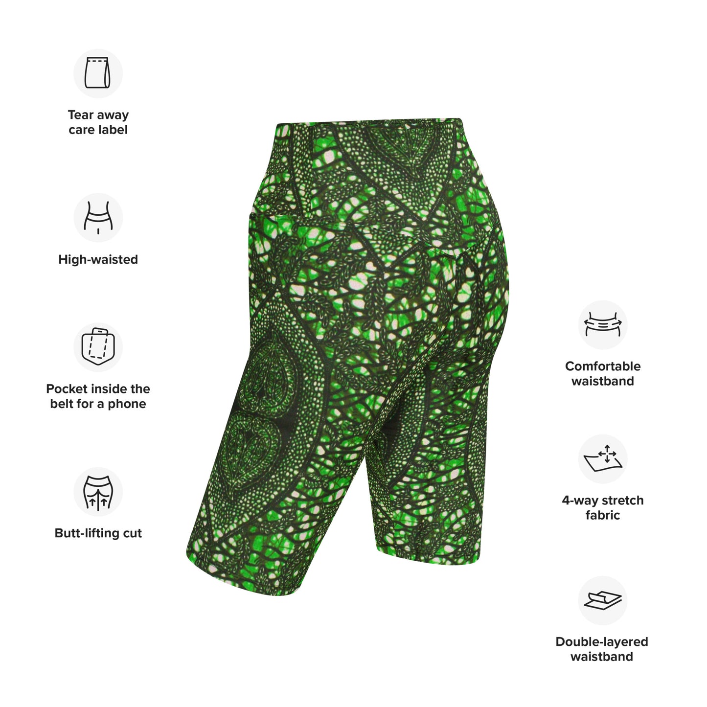 Green Peas Ankara Biker Shorts