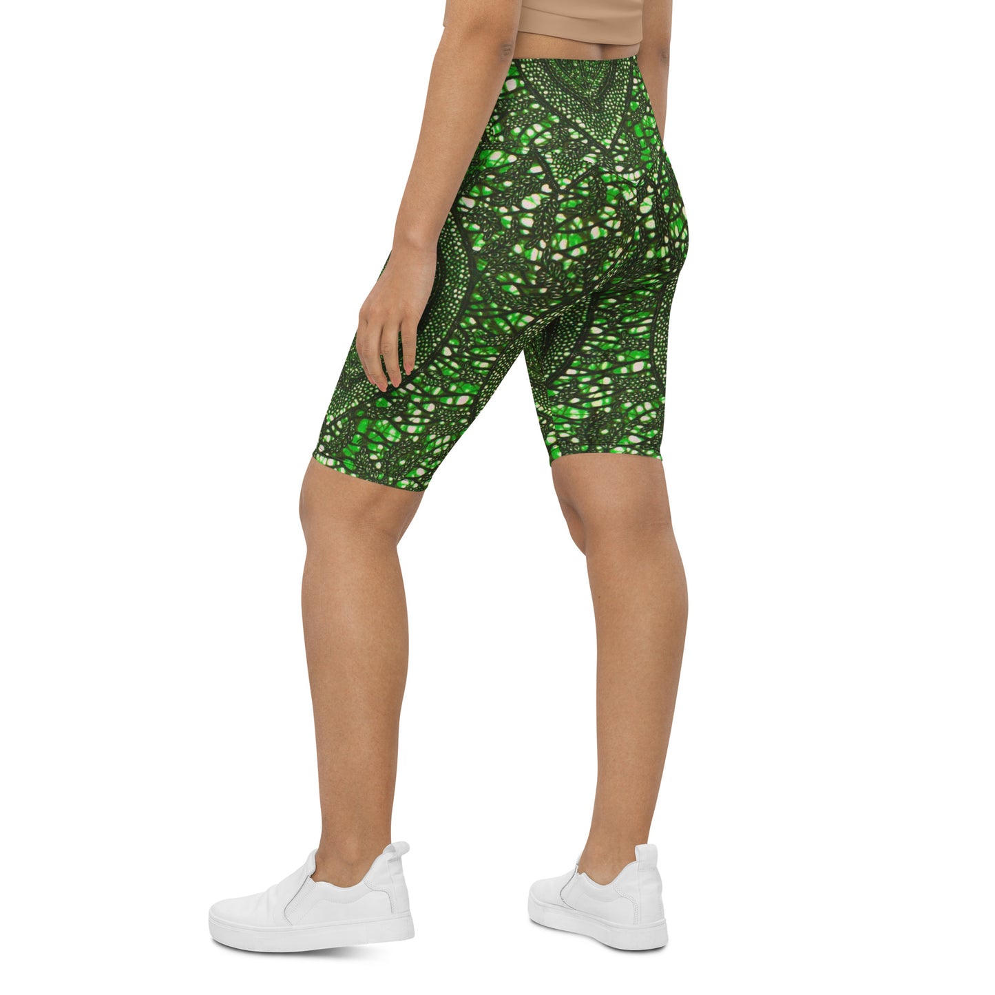 Green Peas Ankara Biker Shorts