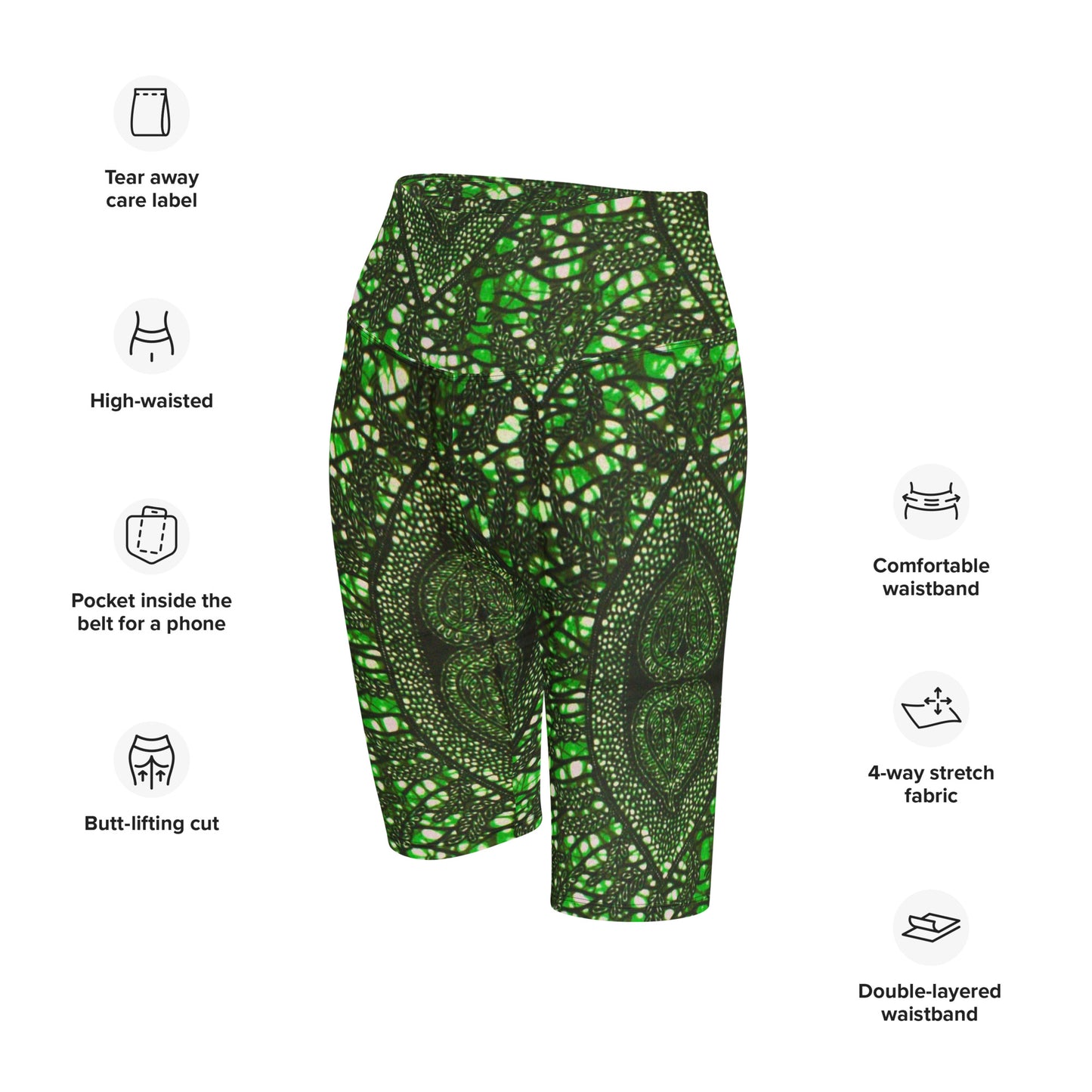 Green Peas Ankara Biker Shorts