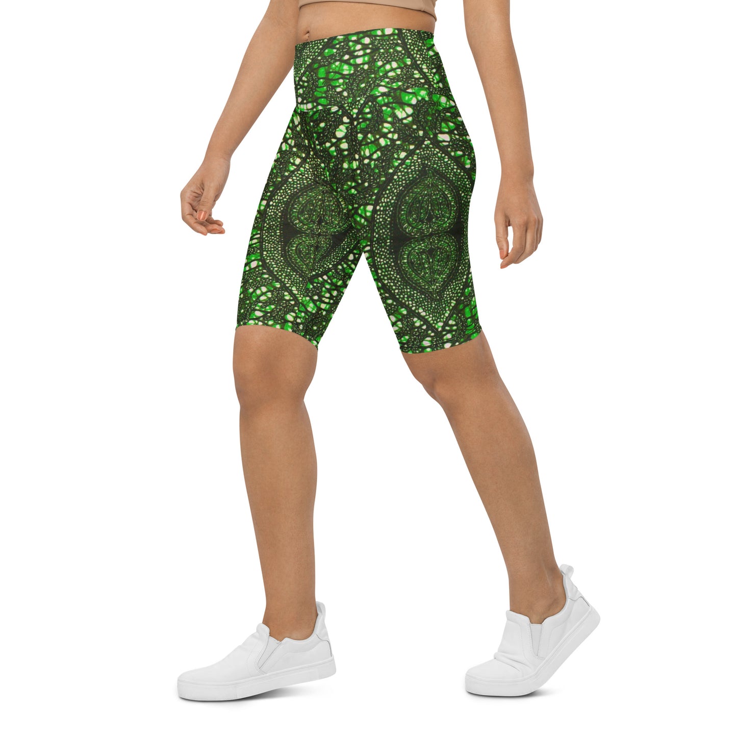 Green Peas Ankara Biker Shorts