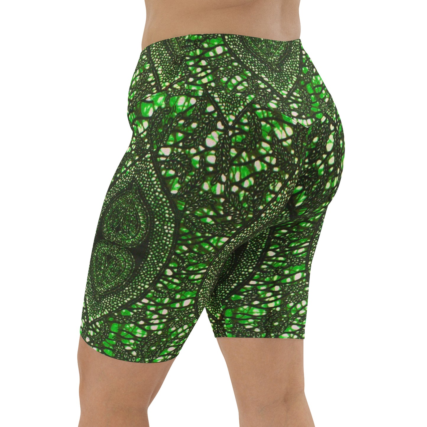 Green Peas Ankara Biker Shorts