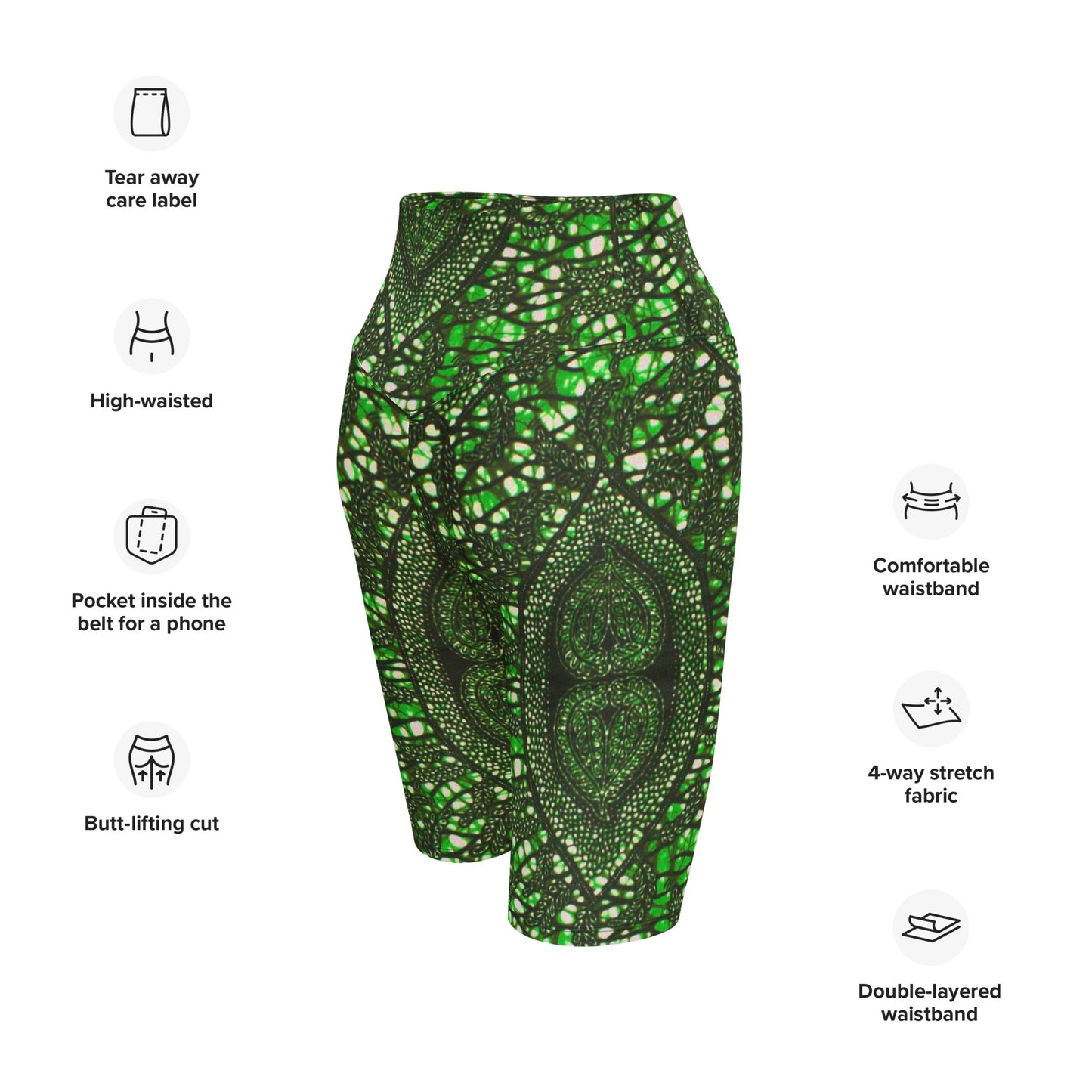 Green Peas Ankara Biker Shorts