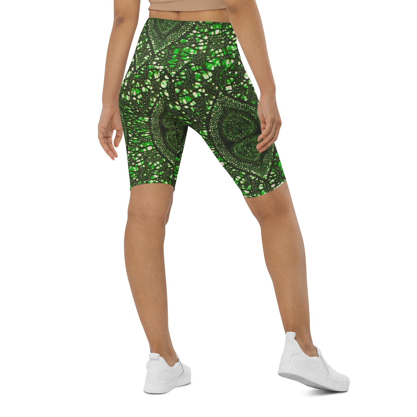 Green Peas Ankara Biker Shorts