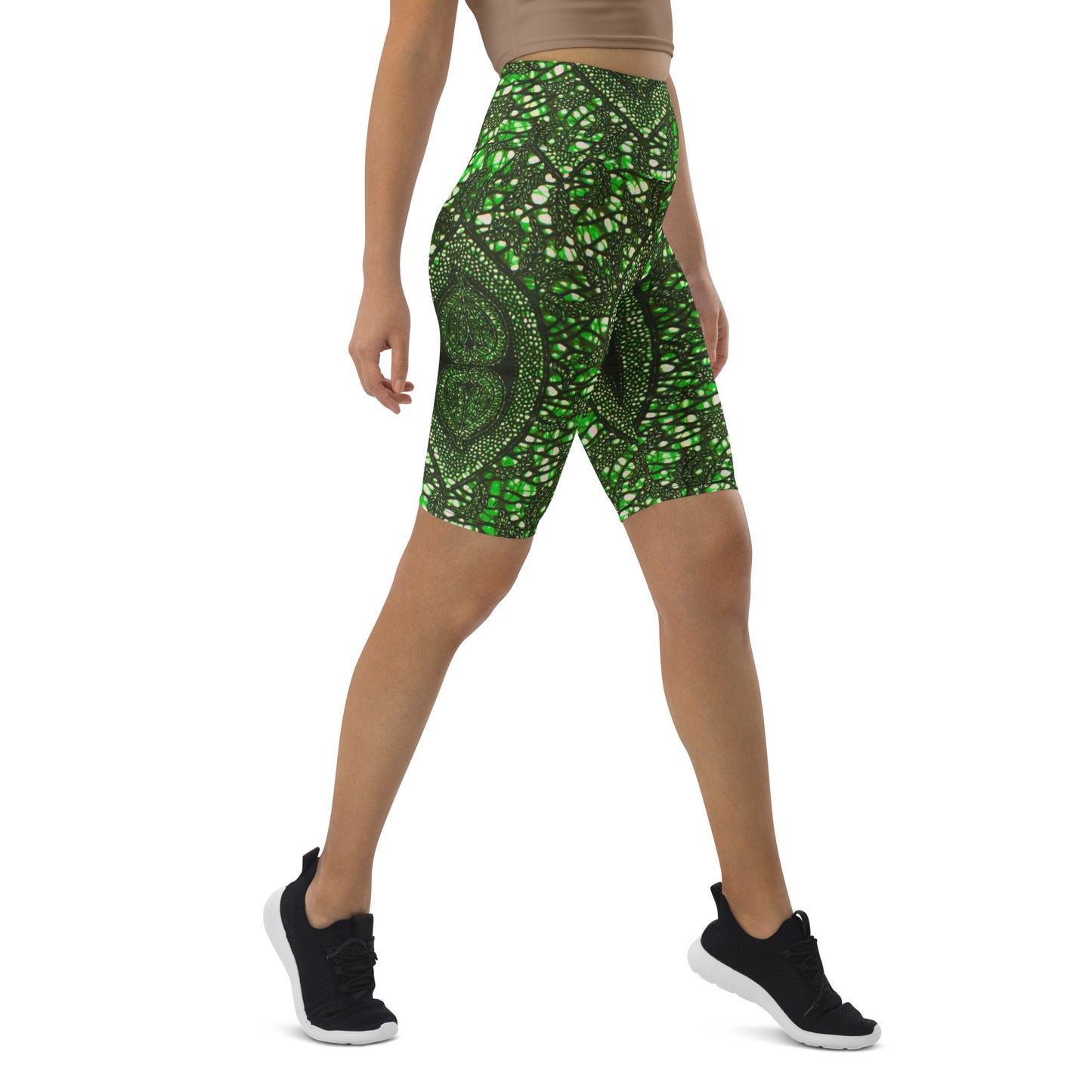 Green Peas Ankara Biker Shorts