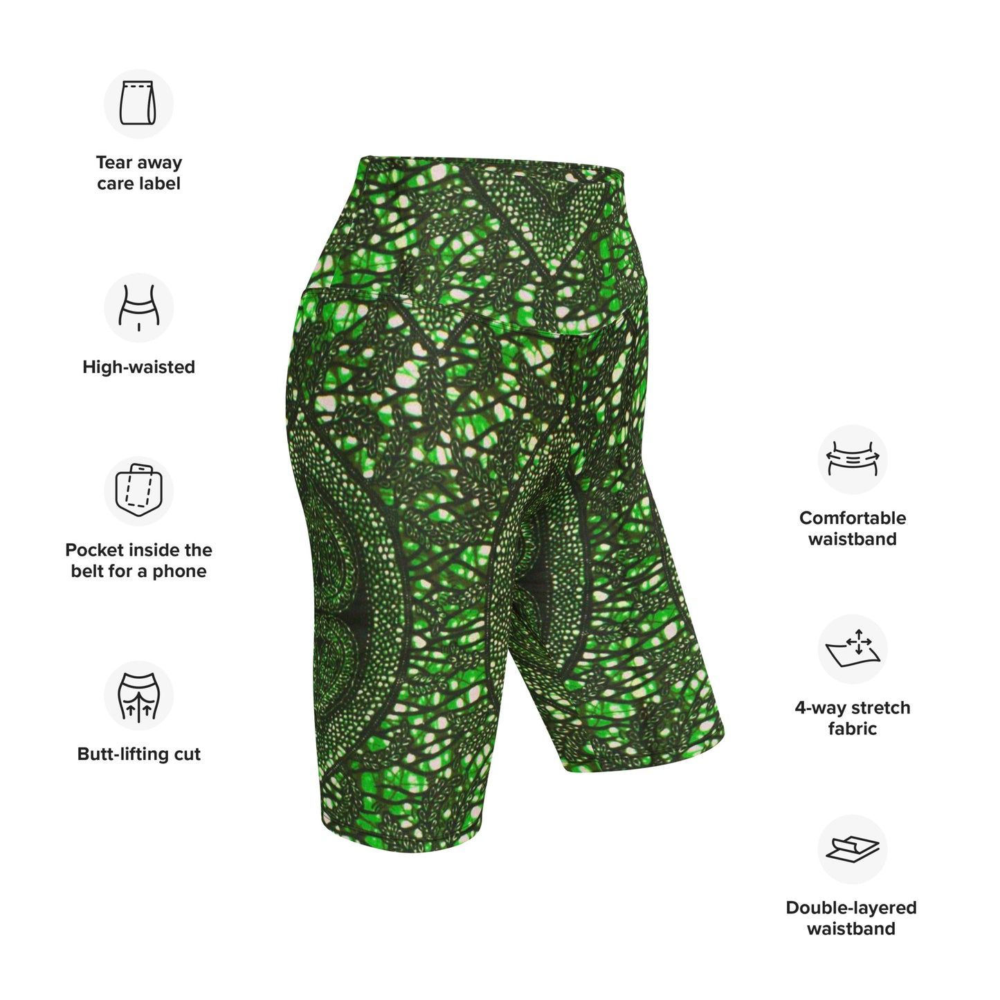 Green Peas Ankara Biker Shorts