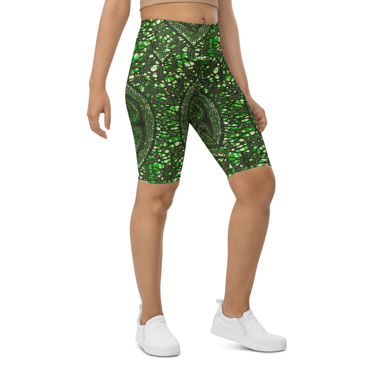 Green Peas Ankara Biker Shorts