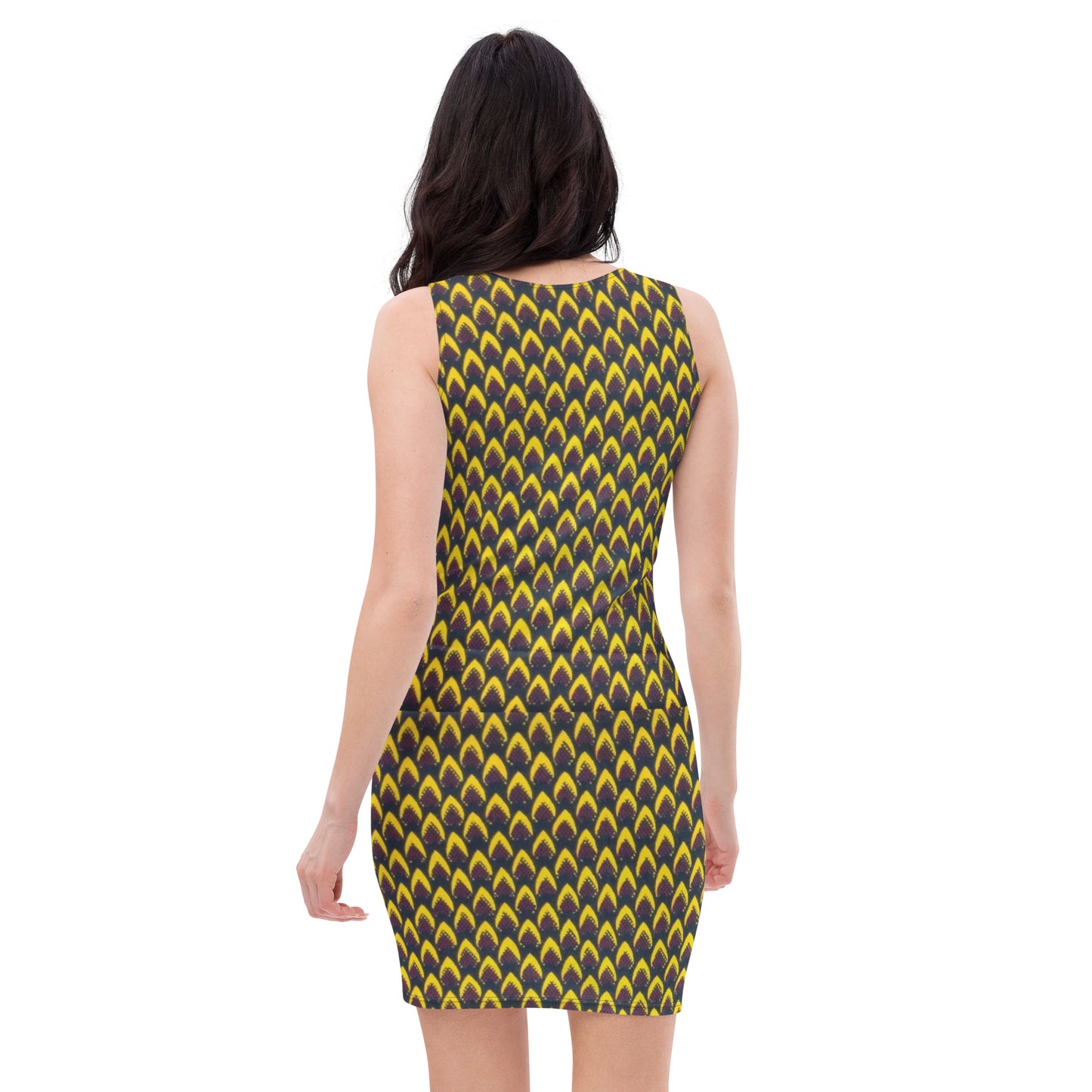 Yellow Flame Ankara Bodycon Dress