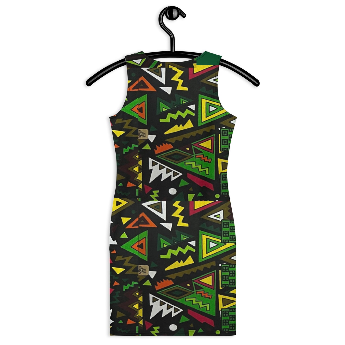 Vibrant Multicolour Green Black Yellow Red Ethnic Ankara Bodycon Dress