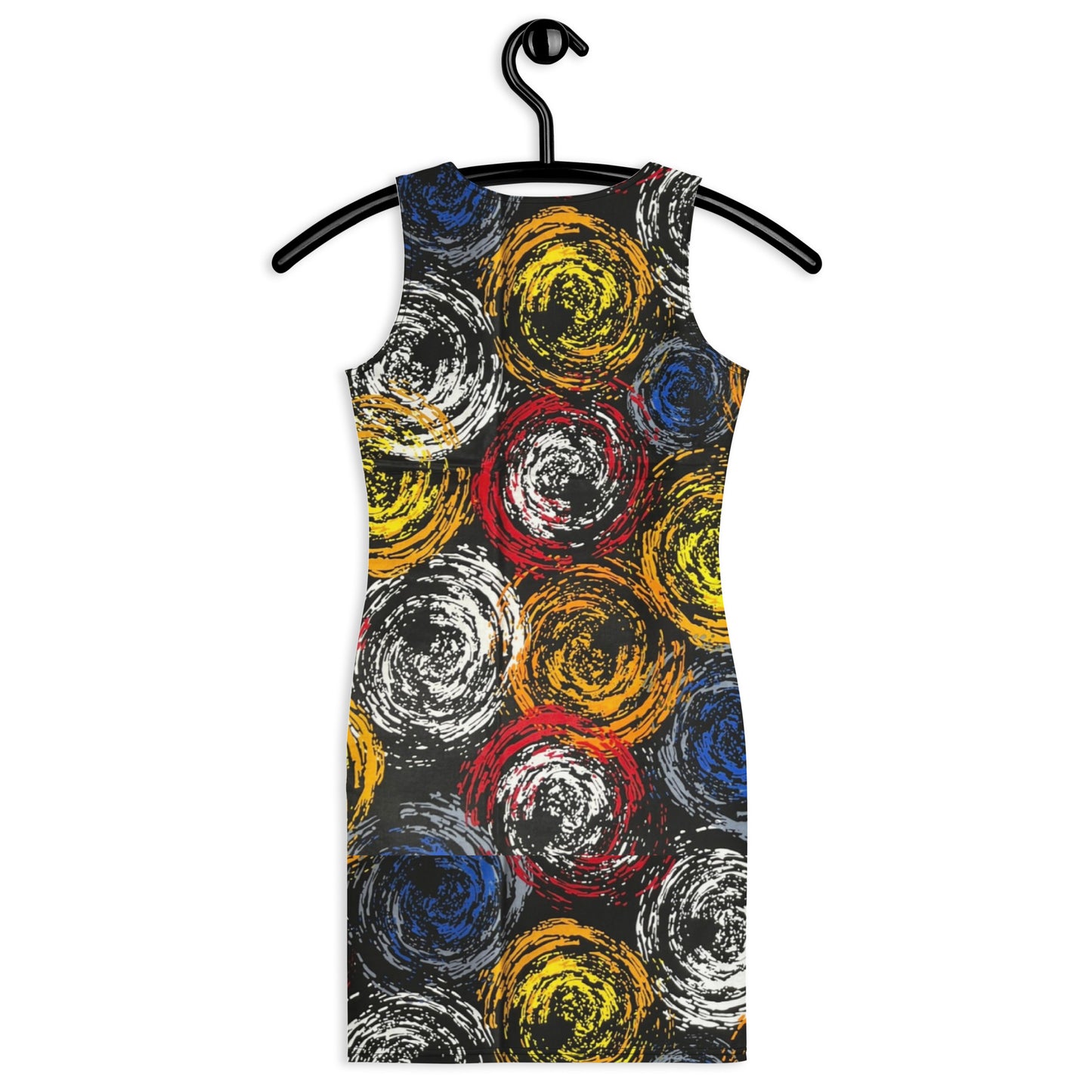 Vibrant Colourful Swirls Ankara Bodycon Dress