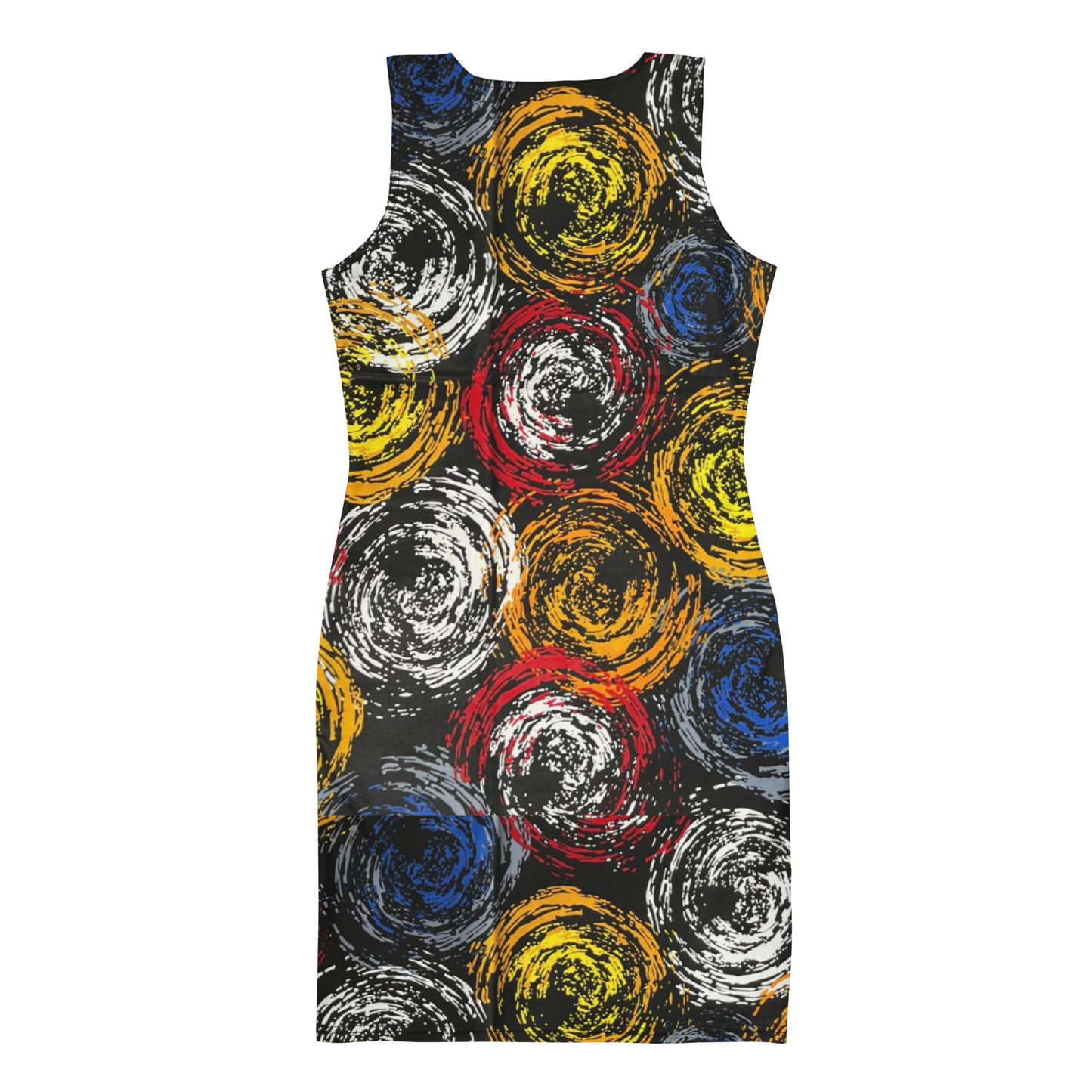 Vibrant Colourful Swirls Ankara Bodycon Dress