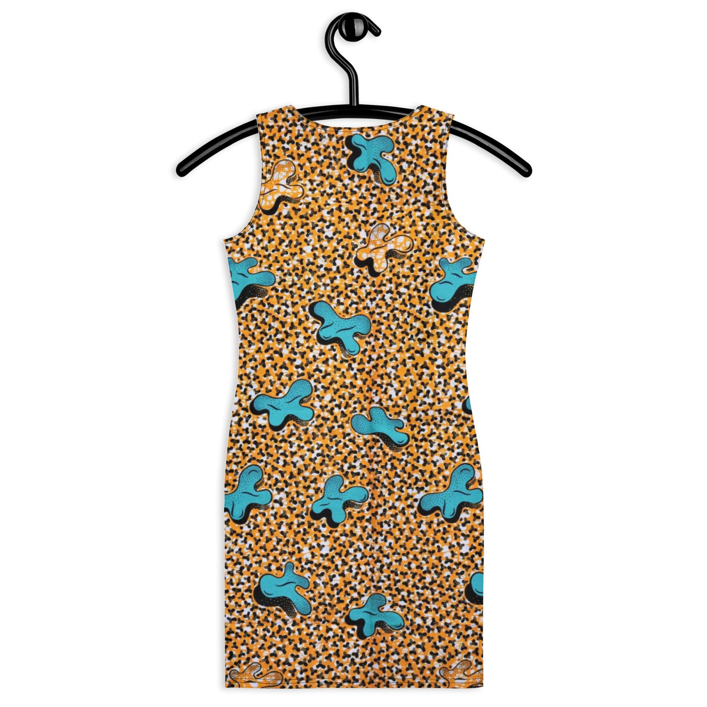 Sky Blue Pale Orange Ankara Bodycon Dress