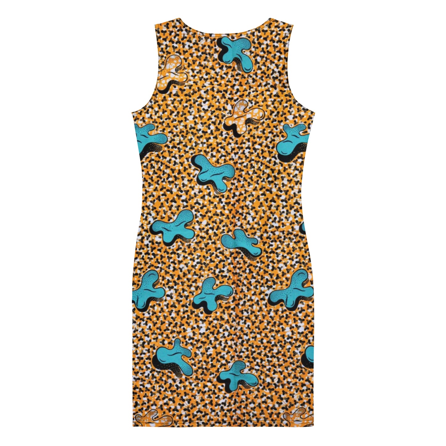 Sky Blue Pale Orange Ankara Bodycon Dress