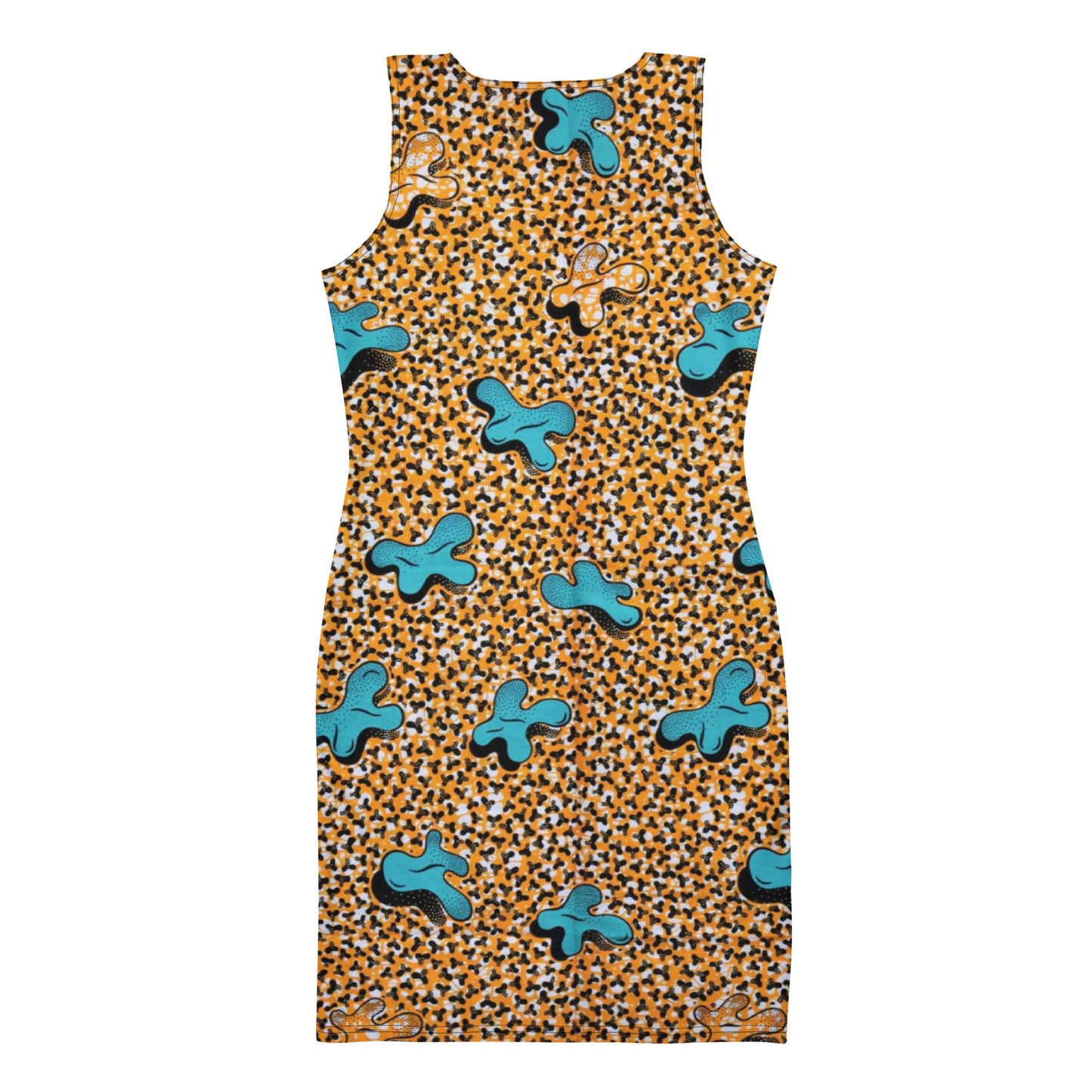 Sky Blue Pale Orange Ankara Bodycon Dress