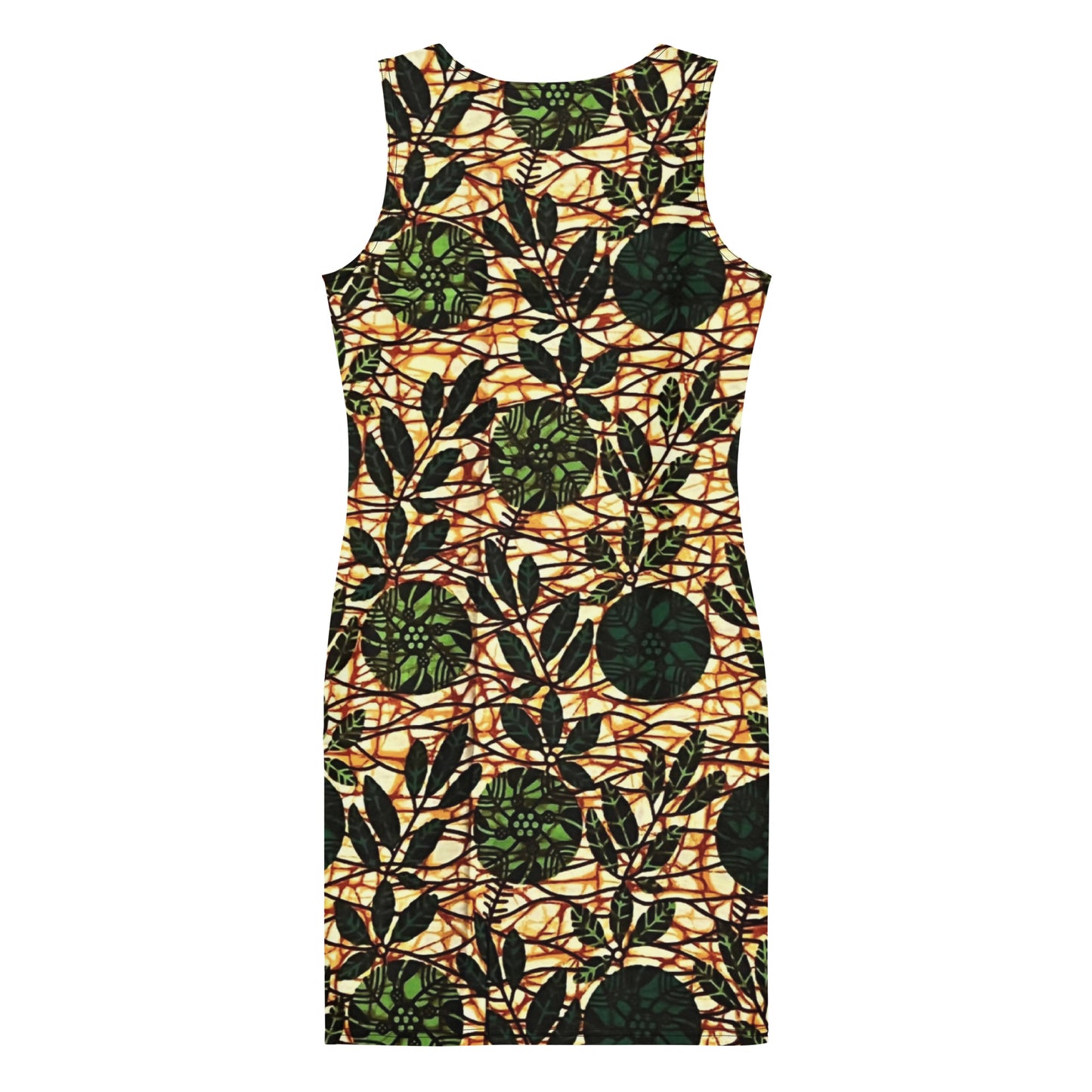 Green Leaf Wine Ankara Bodycon Dress