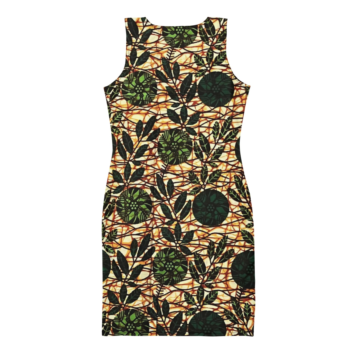 Green Leaf Wine Ankara Bodycon Dress