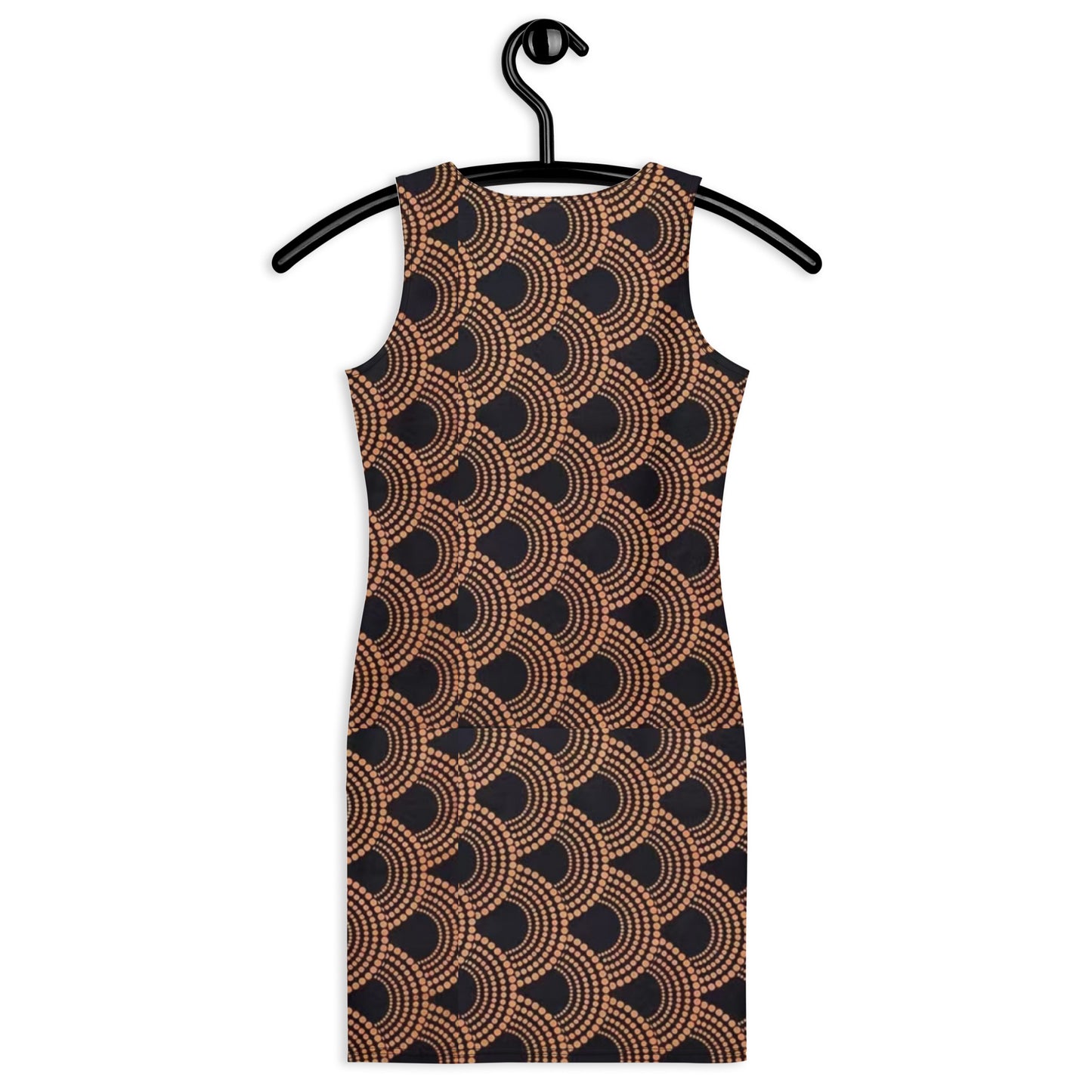 Brown Abstract Ankara Bodycon Dress