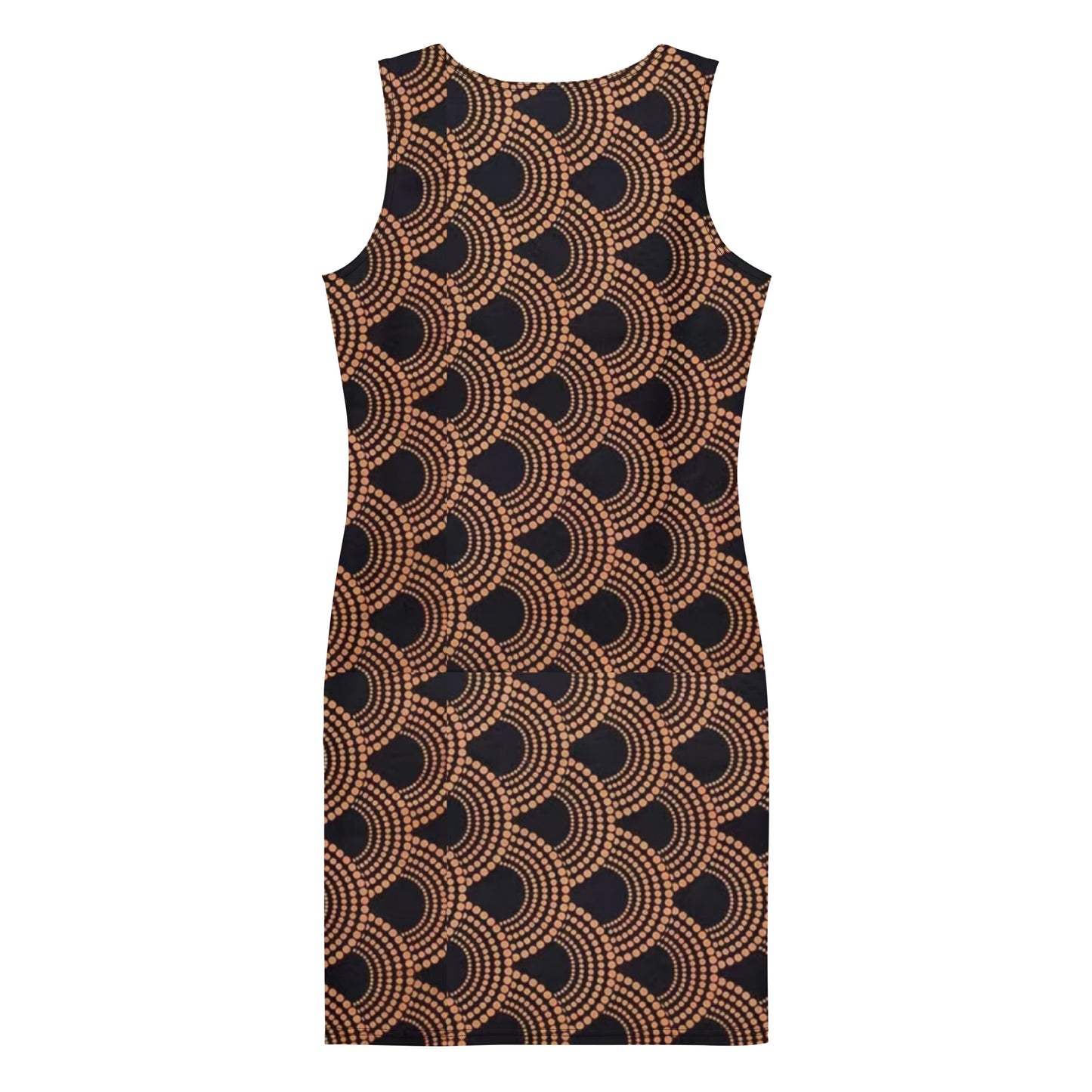 Brown Abstract Ankara Bodycon Dress