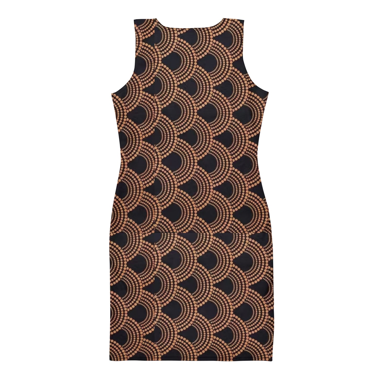 Brown Abstract Ankara Bodycon Dress