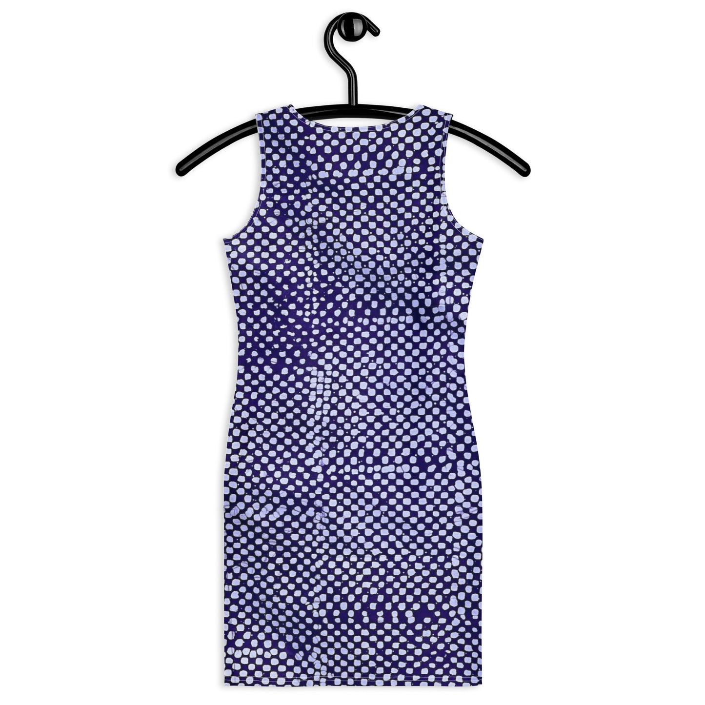 Purple And White Polka Dots Adire Bodycon Dress