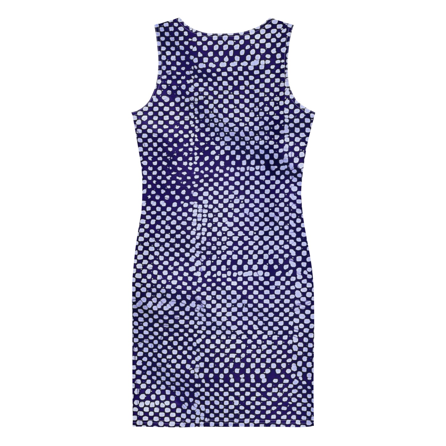 Purple And White Polka Dots Adire Bodycon Dress