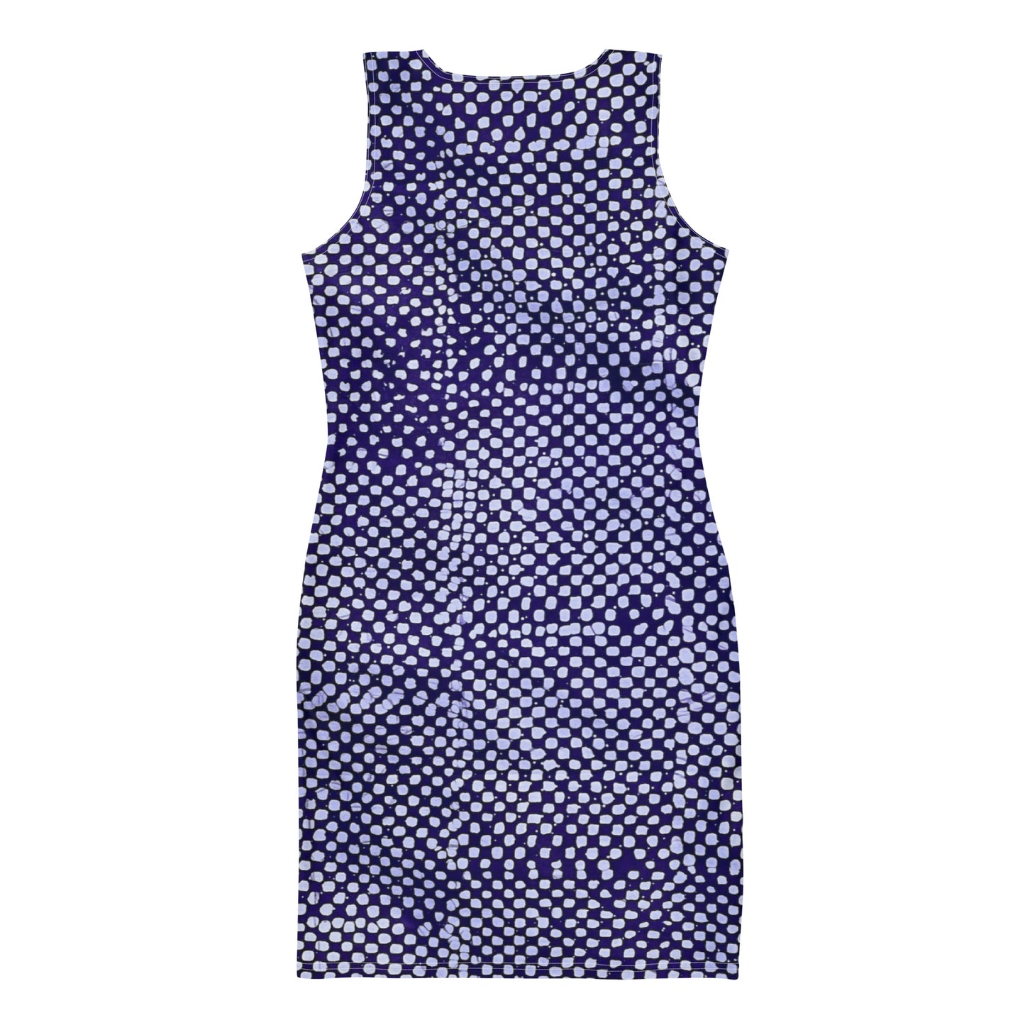 Purple And White Polka Dots Adire Bodycon Dress