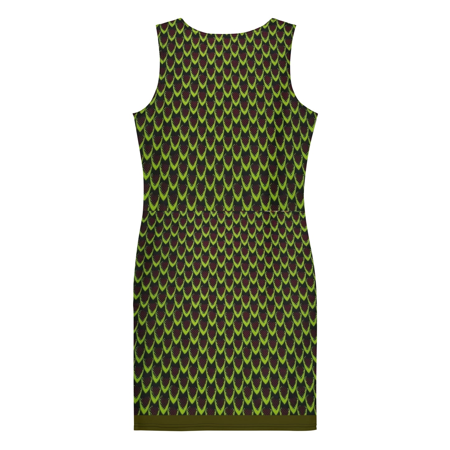 Green Flame Ankara Bodycon Dress