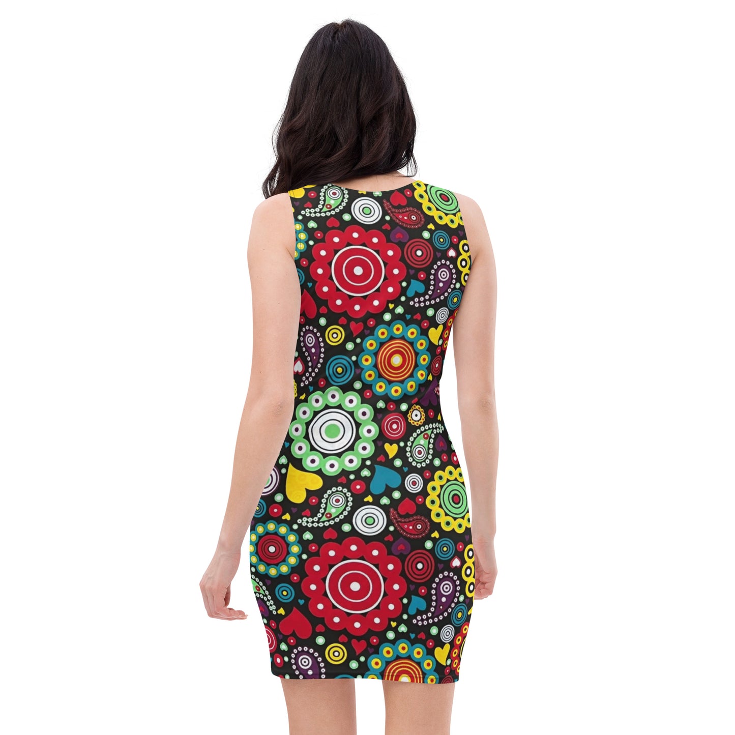 Multicolour Bloom Ankara Bodycon Dress