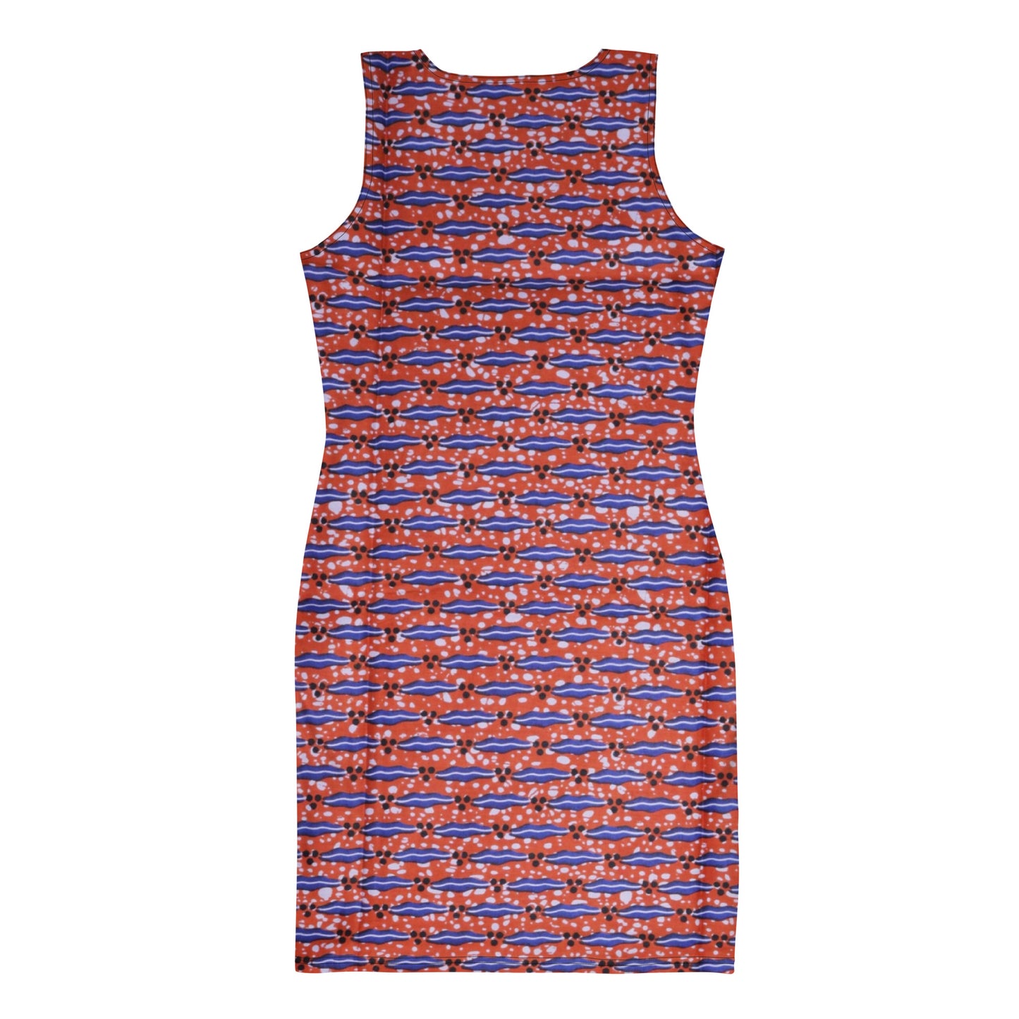 Blue On Peach Ankara Bodycon Dress