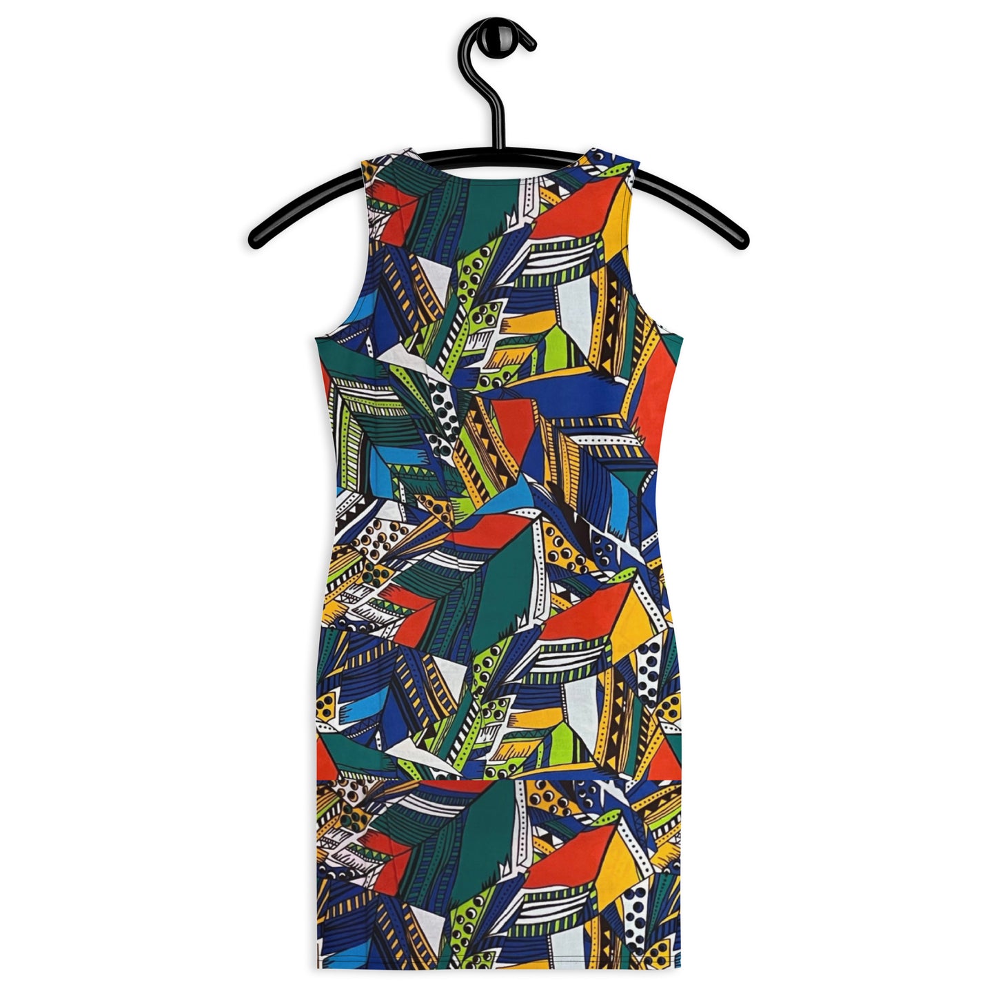 Multicolour Shapes Ankara Bodycon Dress