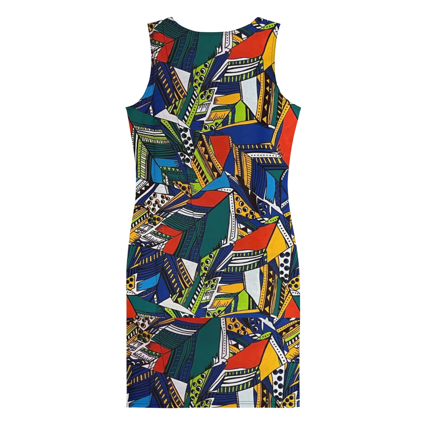 Multicolour Shapes Ankara Bodycon Dress