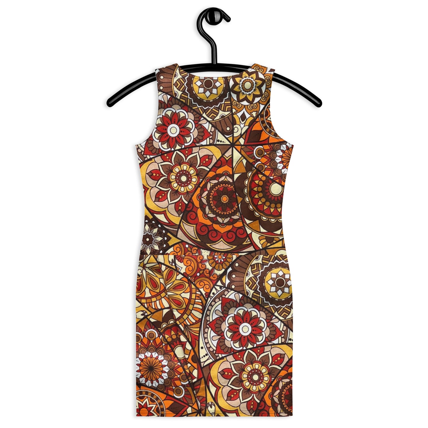 Multicolour Brown Ankara Bodycon Dress